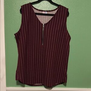 Multicolored Sleeveless Top with Silver Zipper